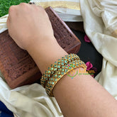 Kada Kundan Bangle -Light green Ring-G4866